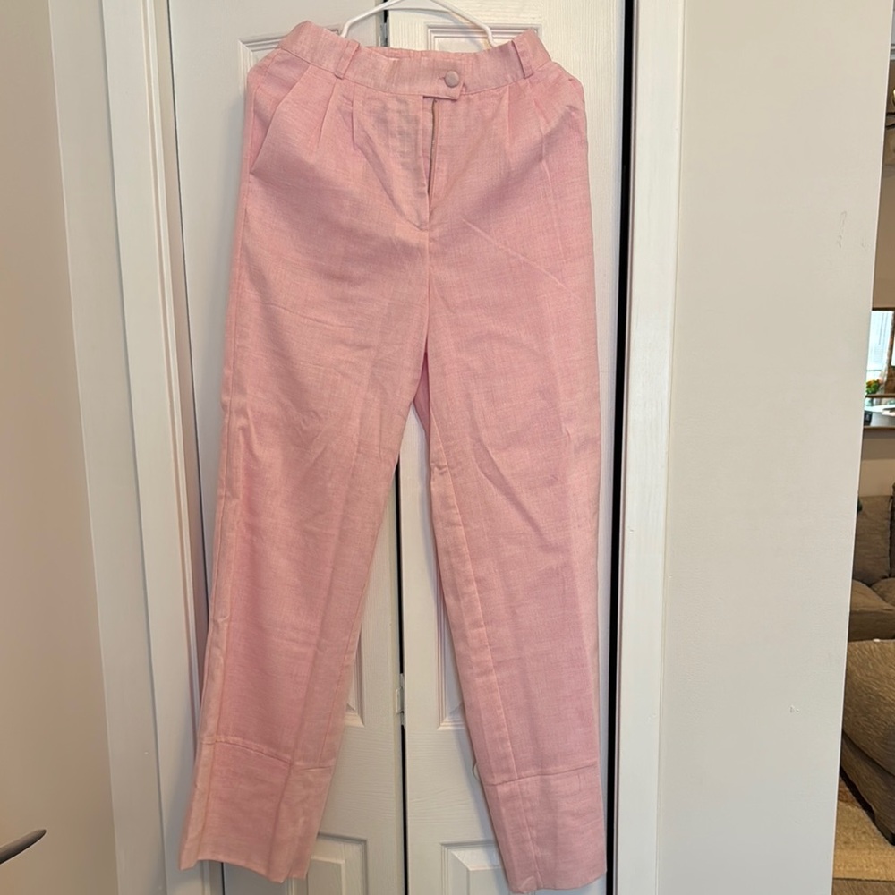 Lovers + Friends pink linen trousers